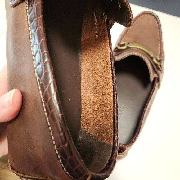 Cole Haan Somerset Bit II Brown Croc Print Trim Loafers Leather Mens Shoes 8.5 main image 6